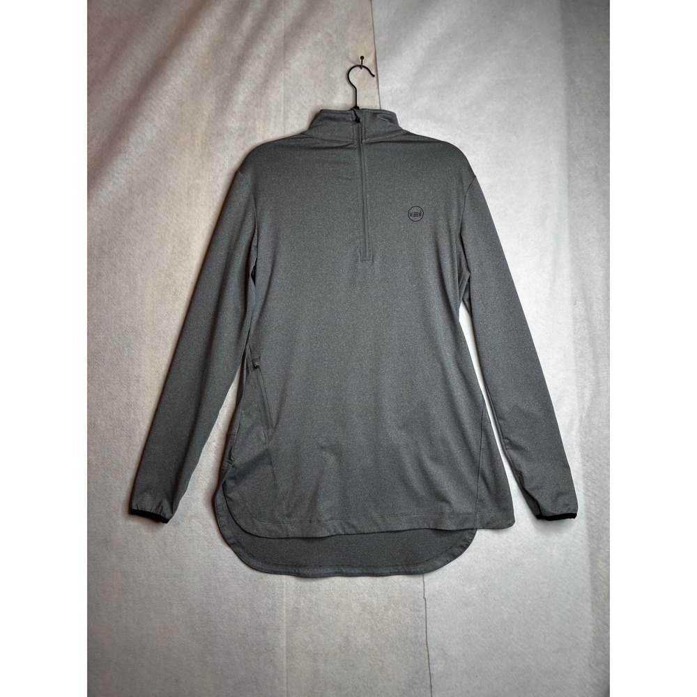 Veil Spark Mens Quarter Zip Pullover Heather Gray Athletic Running Shirt Size M